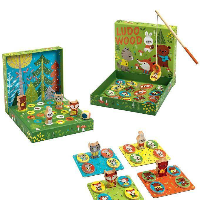 Ludo Wood – 4 Jogos | Djeco - Mini-Me - Baby & Kids Store