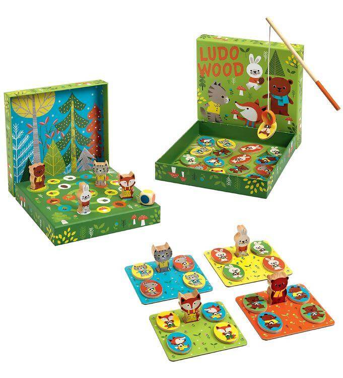 Ludo Wood – 4 Jogos | Djeco - Mini-Me - Baby & Kids Store