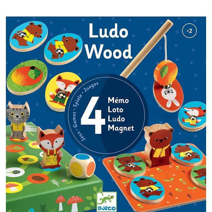 Ludo Wood – 4 Jogos | Djeco - Mini-Me - Baby & Kids Store