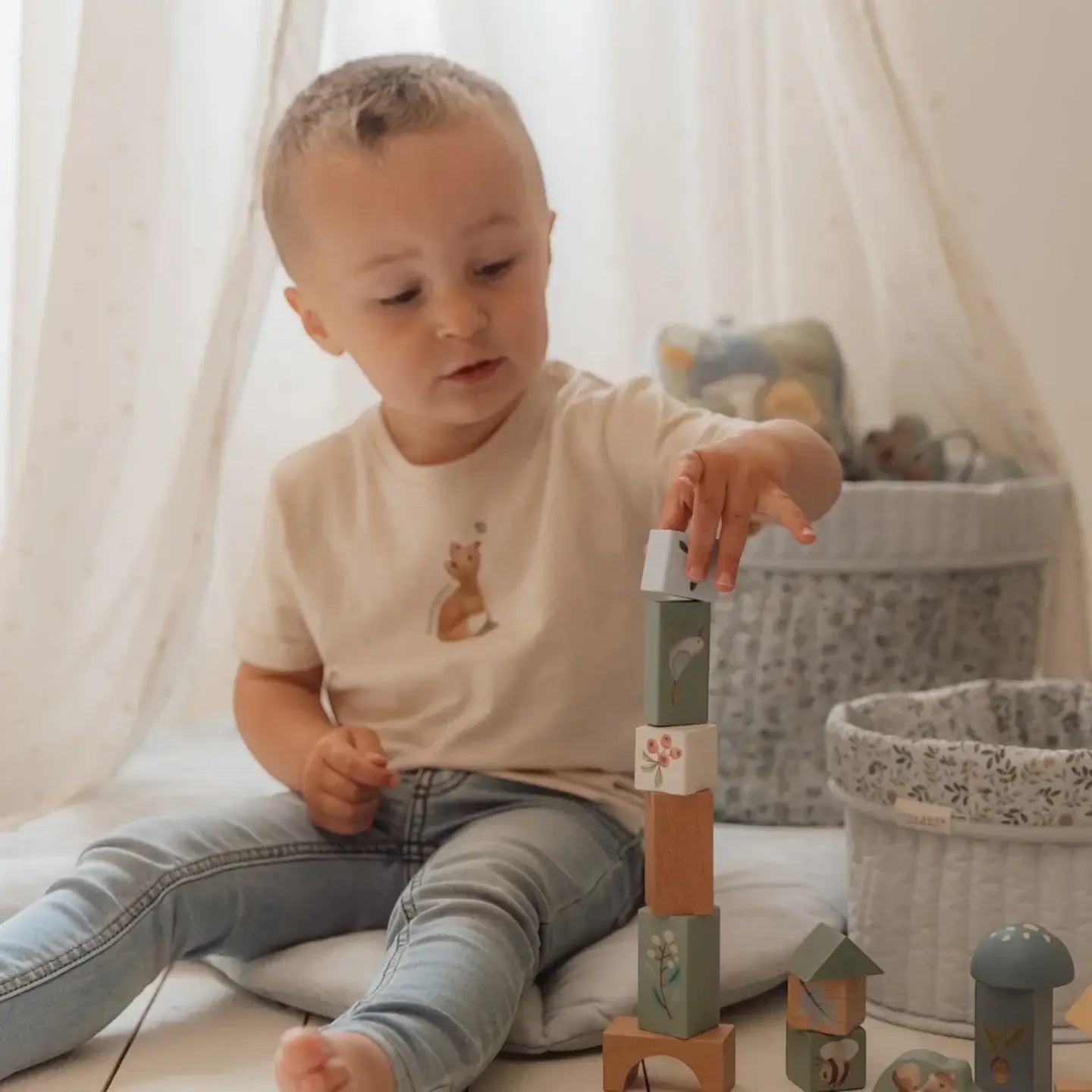 Blocos de construção madeira - Forest Friends | Little Dutch - Mini-Me - Baby & Kids Store