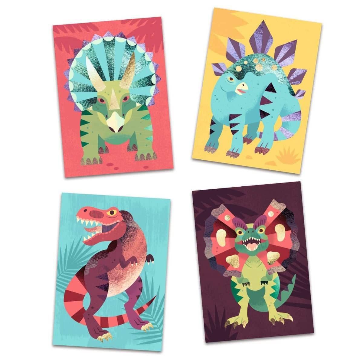 Atividade de Decorar com Glitter - Dinossauros | Djeco - Mini-Me - Baby & Kids Store