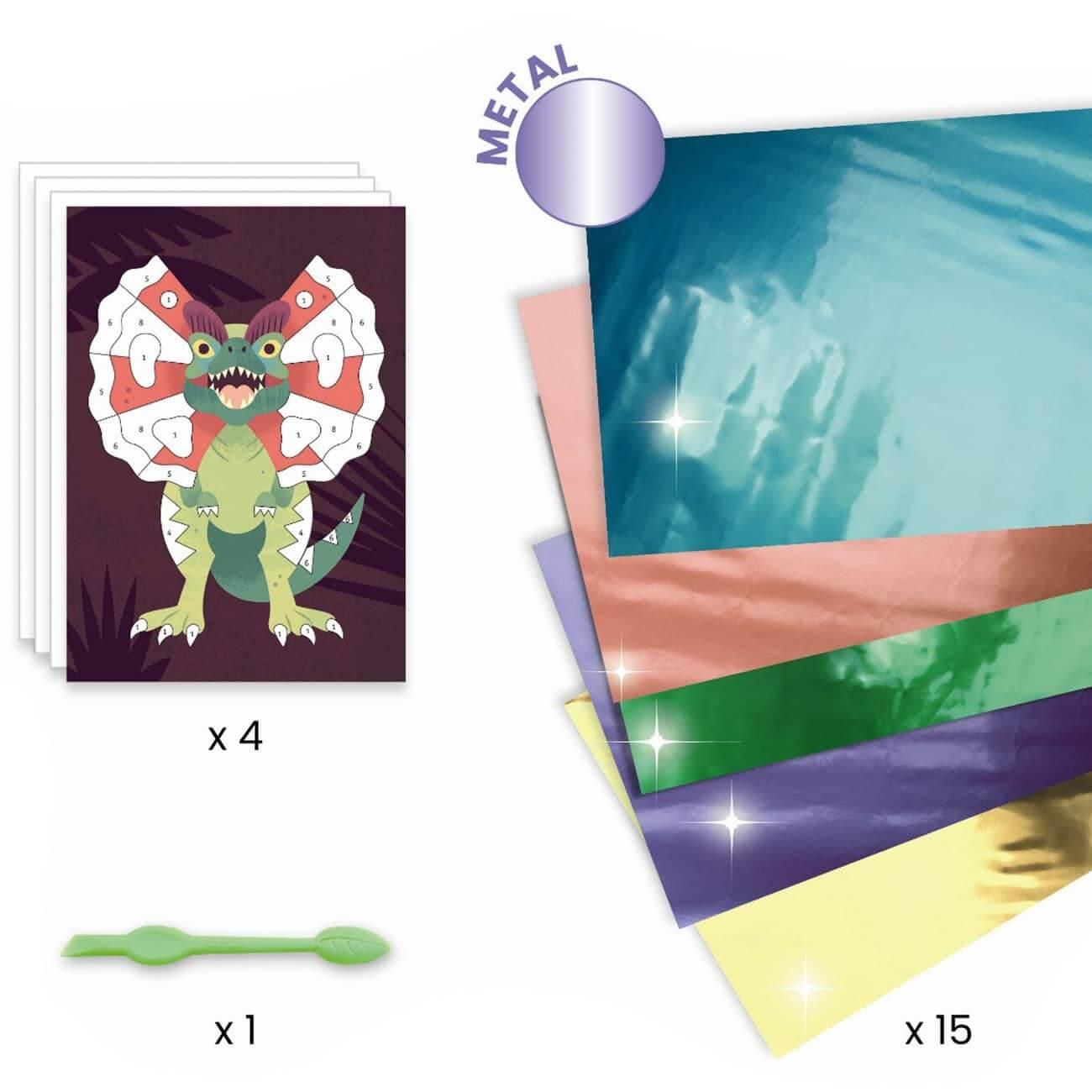 Atividade de Decorar com Glitter - Dinossauros | Djeco - Mini-Me - Baby & Kids Store