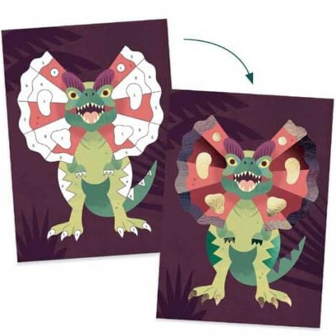 Atividade de Decorar com Glitter - Dinossauros | Djeco - Mini-Me - Baby & Kids Store