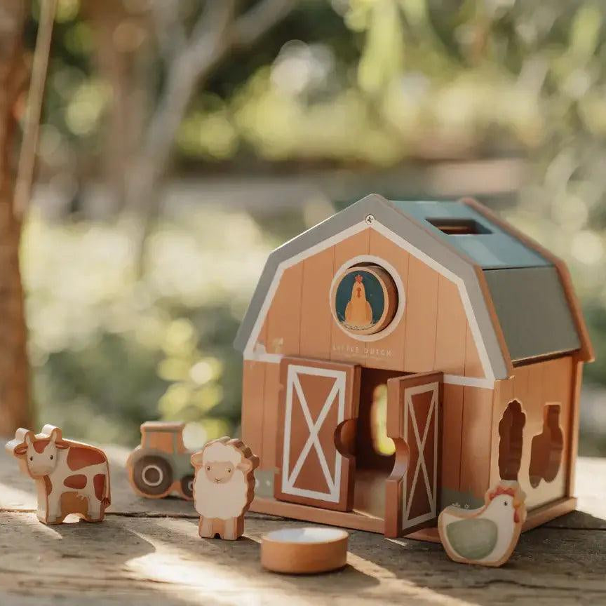 Cubo de Encaixe de formas – Little Farm | Little Dutch - Mini-Me - Baby & Kids Store
