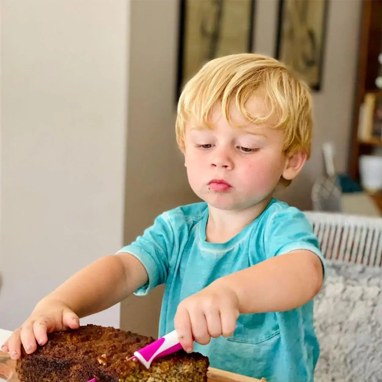 Kiddikutter - Faca de cozinha para autonomia da criança - Pink - Mini-Me - Baby & Kids Store