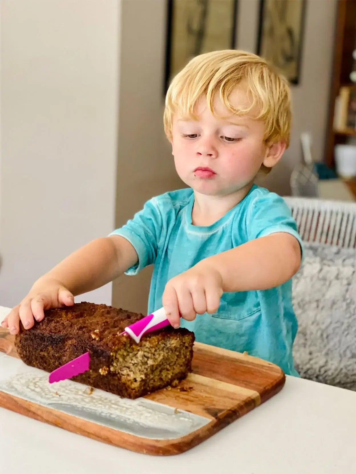 Kiddikutter - Faca de cozinha para autonomia da criança - Pink - Mini-Me - Baby & Kids Store