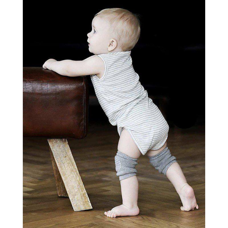 Joelheiras para gatinhar antiderrapantes - cinza | GobabyGo - Mini-Me - Baby & Kids Store