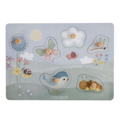 Puzzle de Encaixe em madeira - Flowers & Butterflies | Little Dutch - Mini-Me - Baby & Kids Store
