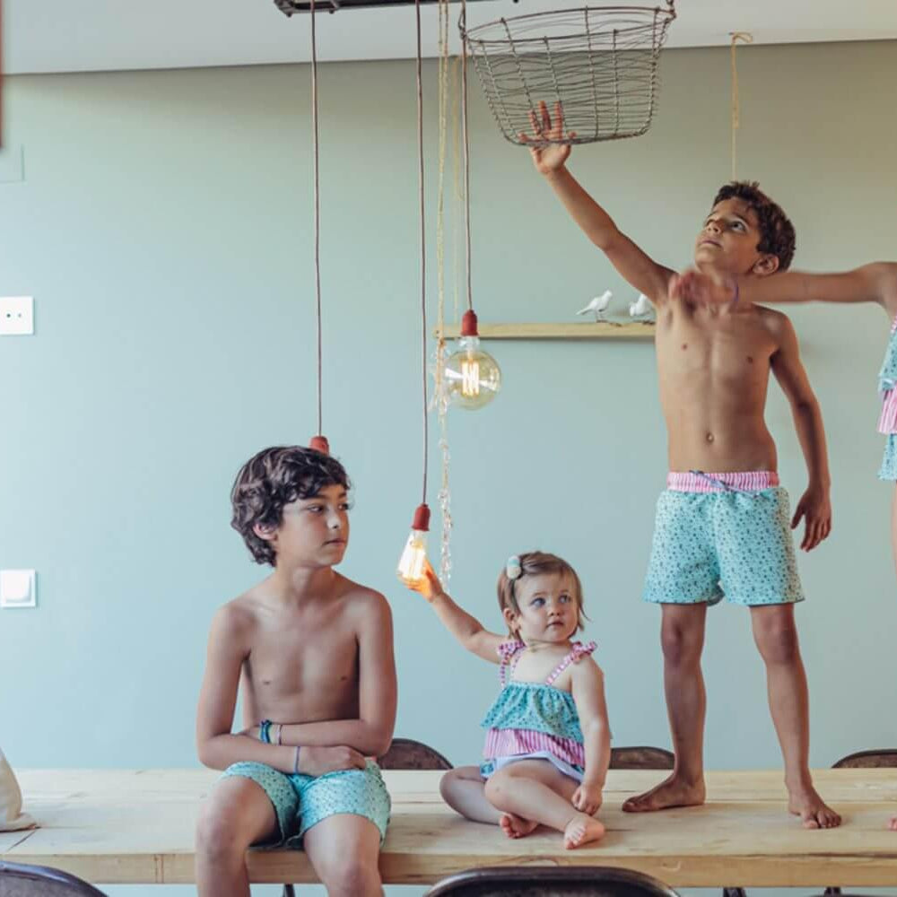 Calções de banho menino - Green Leafs - 3 anos - Mini-Me - Baby & Kids Store