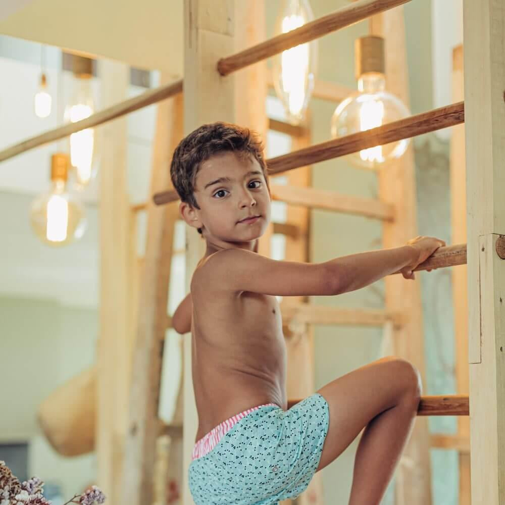 Calções de banho menino - Green Leafs - 3 anos - Mini-Me - Baby & Kids Store