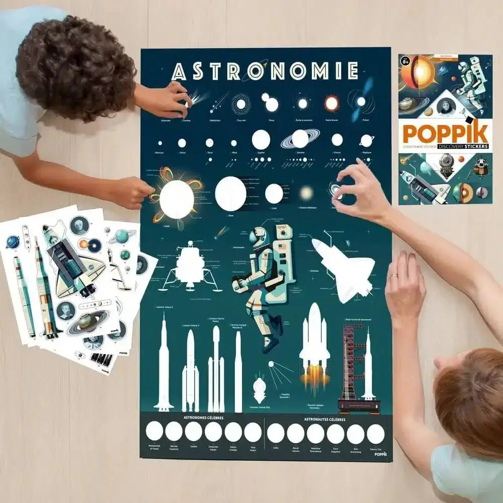 Autocolantes + Poster Discovery - Astronomia | Poppik - Mini-Me - Baby & Kids Store