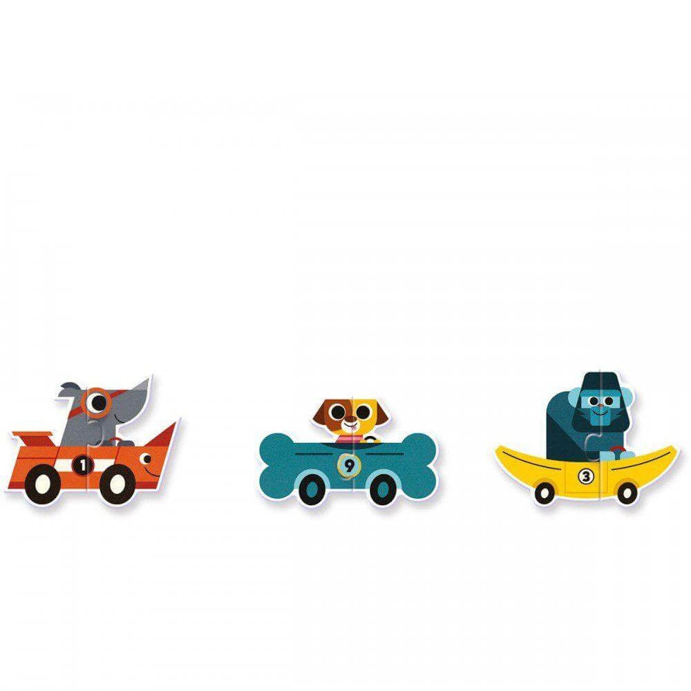 Puzzle duo "Carros de corrida" 2+ | Djeco - Mini-Me - Baby & Kids Store
