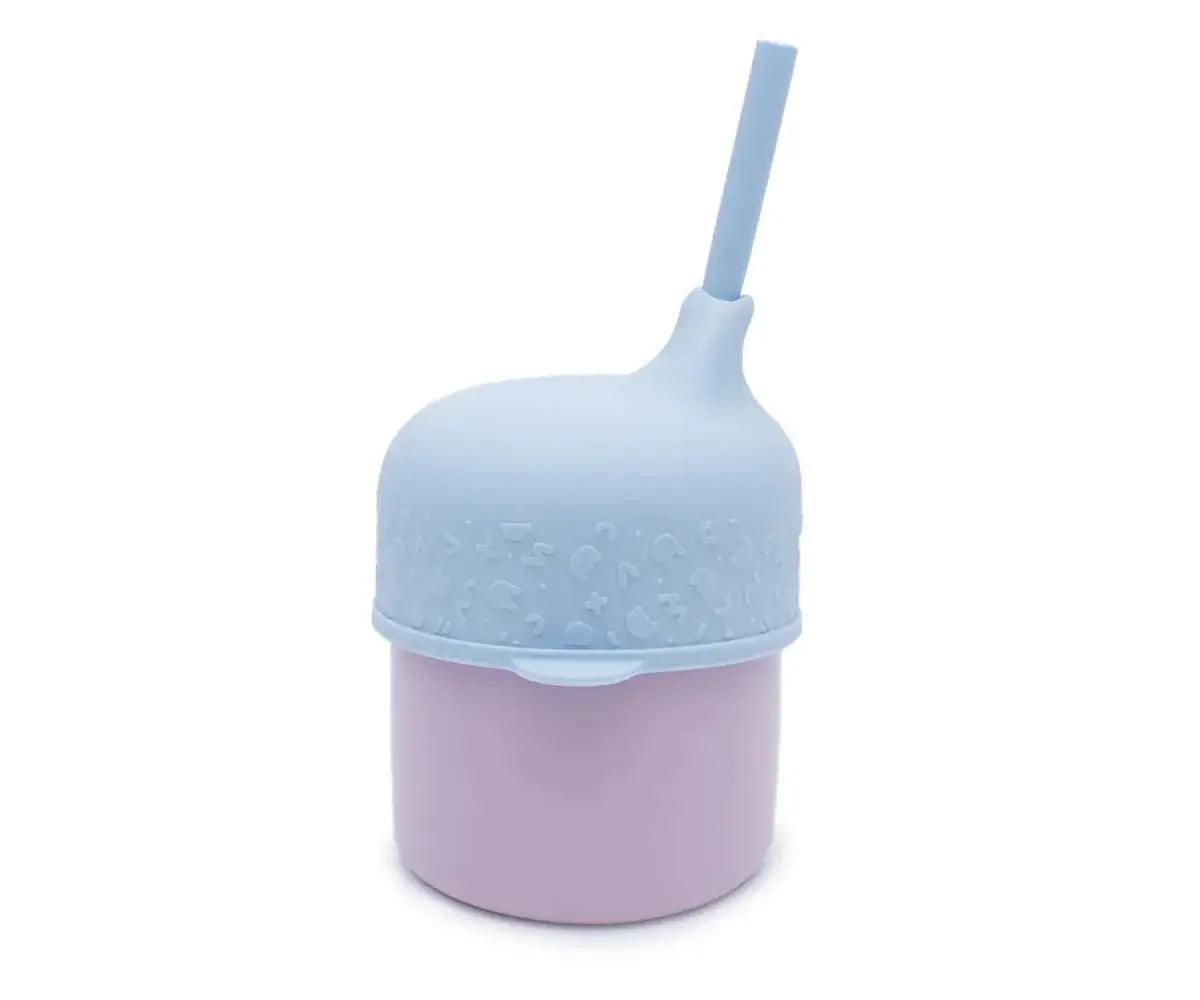 Tampa com palhinha para Copo Sippie Powder Blue - Mini-Me - Baby & Kids Store