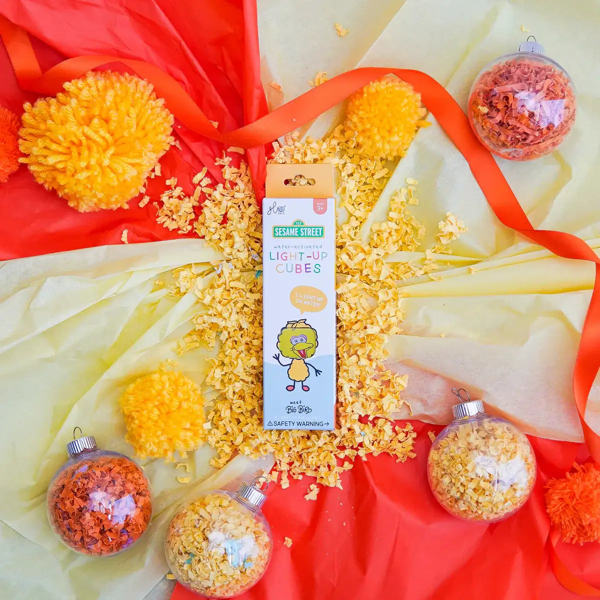 Glo Pals Rua Césamo - Big Bird | Cubo Luminoso amarelo - Mini-Me - Baby & Kids Store