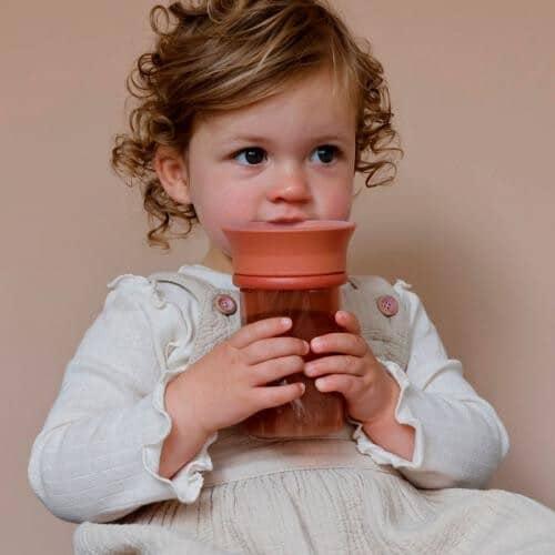 Copo de aprendizagem 360 - peach | DIFRAX - Mini-Me - Baby & Kids Store