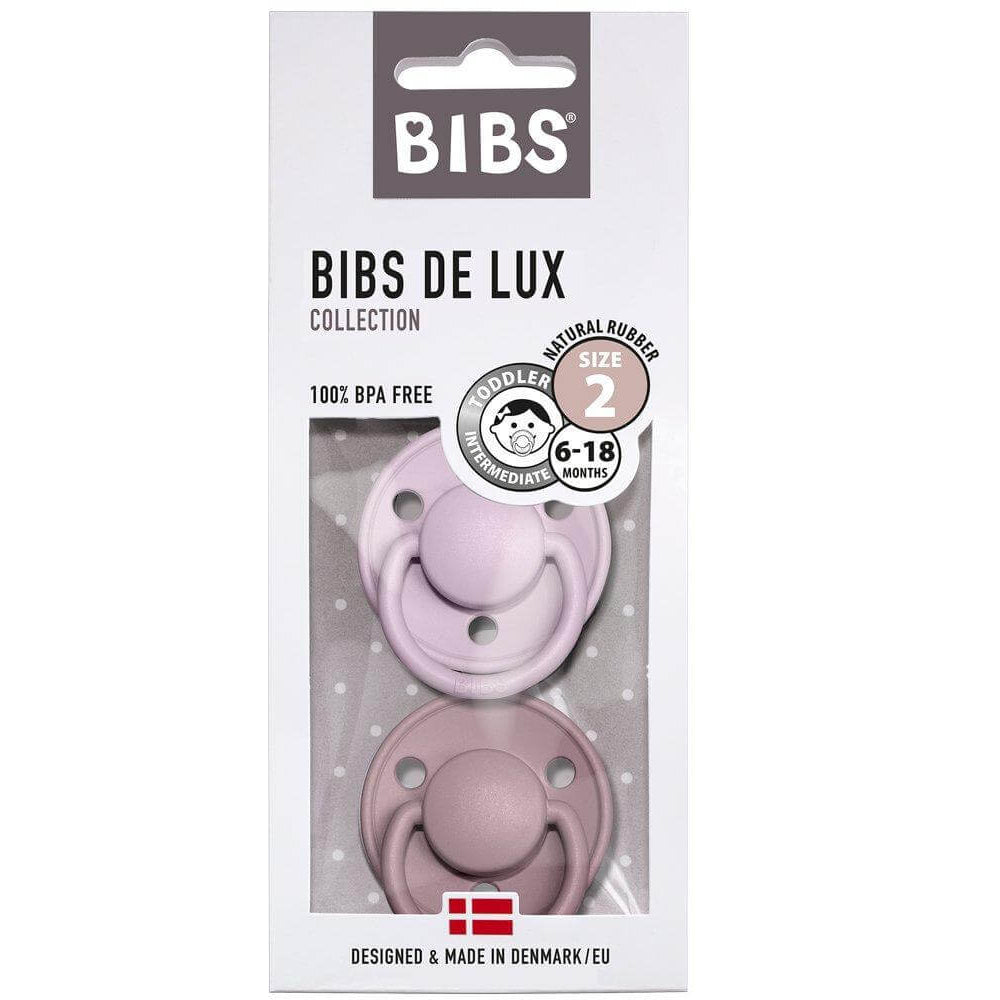 2 chupetas BIBS De Lux látex "Lilac/heather" - Mini-Me - Baby & Kids Store