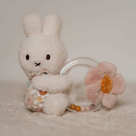 Roca Anel chocalho – Miffy Bunny – Flowers | Little Dutch Mini-Me - Baby & Kids Store