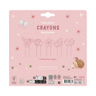 Lápis de Cera Fairy Garden Little Dutch em embalagem rosa com formas de animais e flores