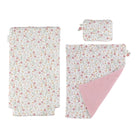 Carrinho para Bonecas Rosa com acessórios - Little Dutch inclui almofada, cobertor e colchão com padrão Soft Flowers.