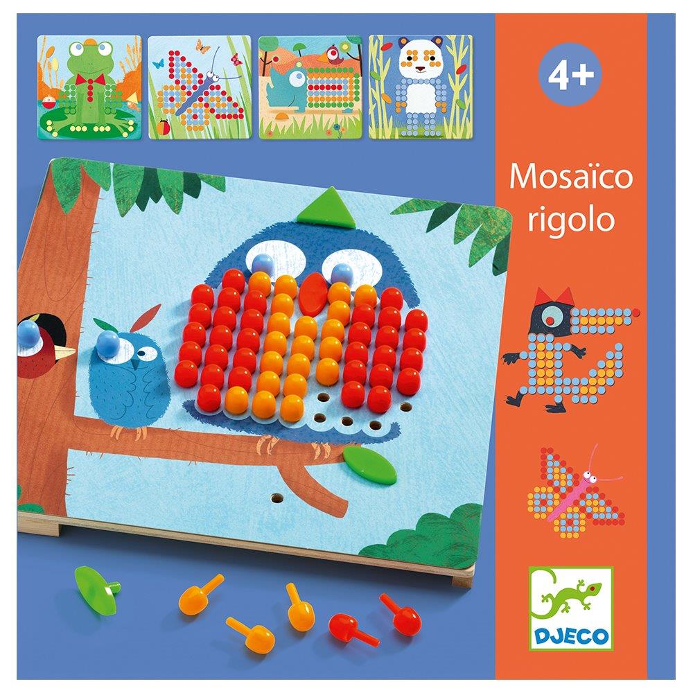 Jogo Mosaico com pinos - Rigolo | Djeco Mini-Me - Baby & Kids Store