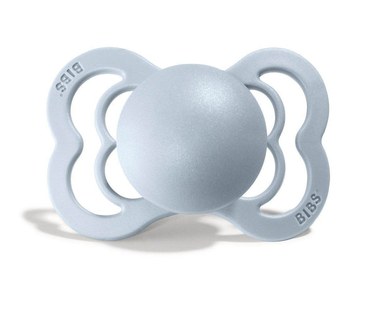 Pack 2 chupetas silicone BIBS Supreme “Iron/Baby Blue” 0-6m - Mini-Me - Baby & Kids Store