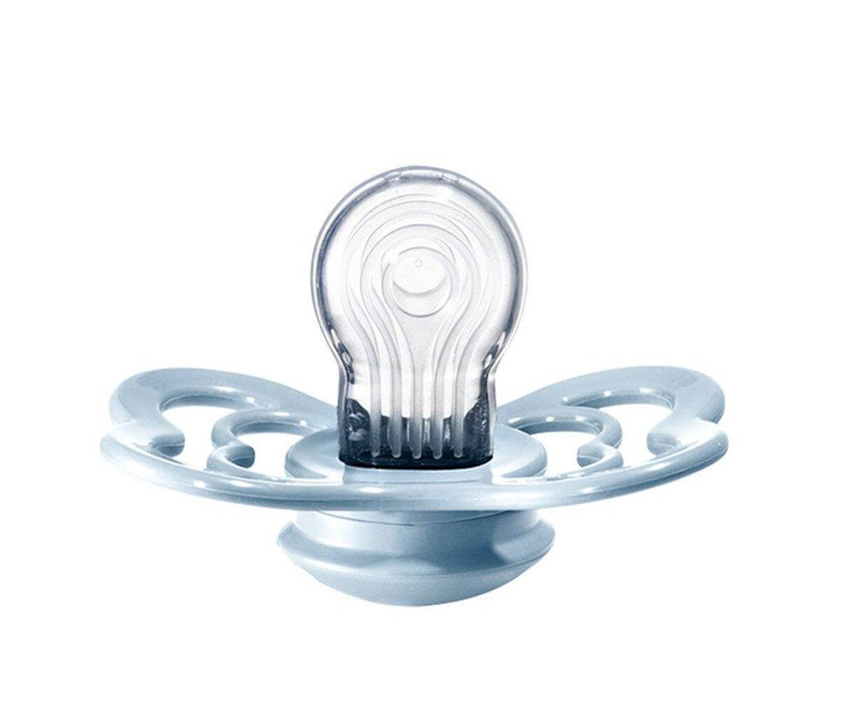 Pack 2 chupetas silicone BIBS Supreme “Iron/Baby Blue” 0-6m - Mini-Me - Baby & Kids Store