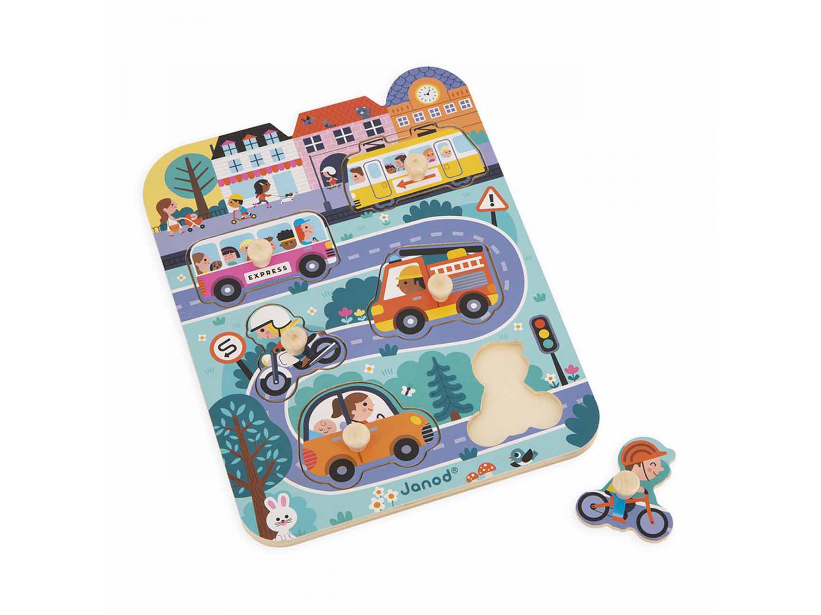 Puzzle de encaixe +18m "Veículos" | Janod Mini-Me - Baby & Kids Store