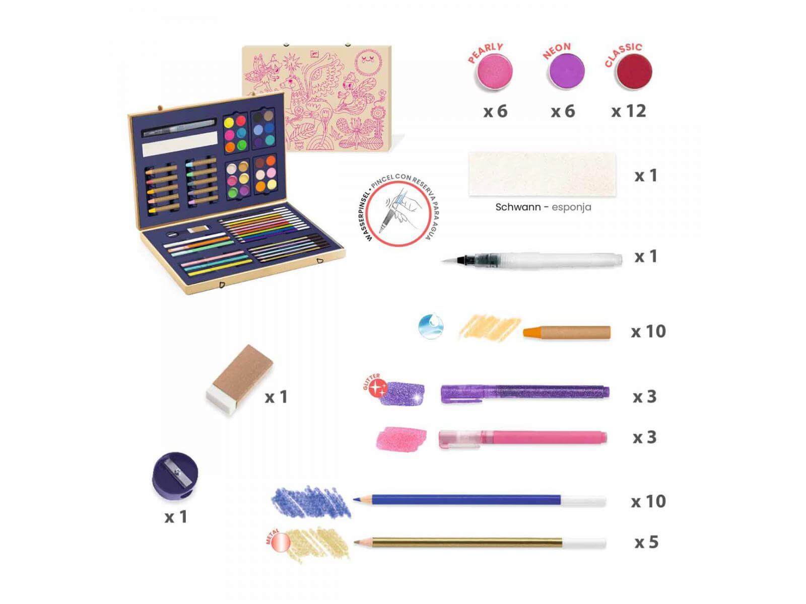 Caixa de pinturas Cores Brilhantes - Djeco - Mini-Me - Baby & Kids Store