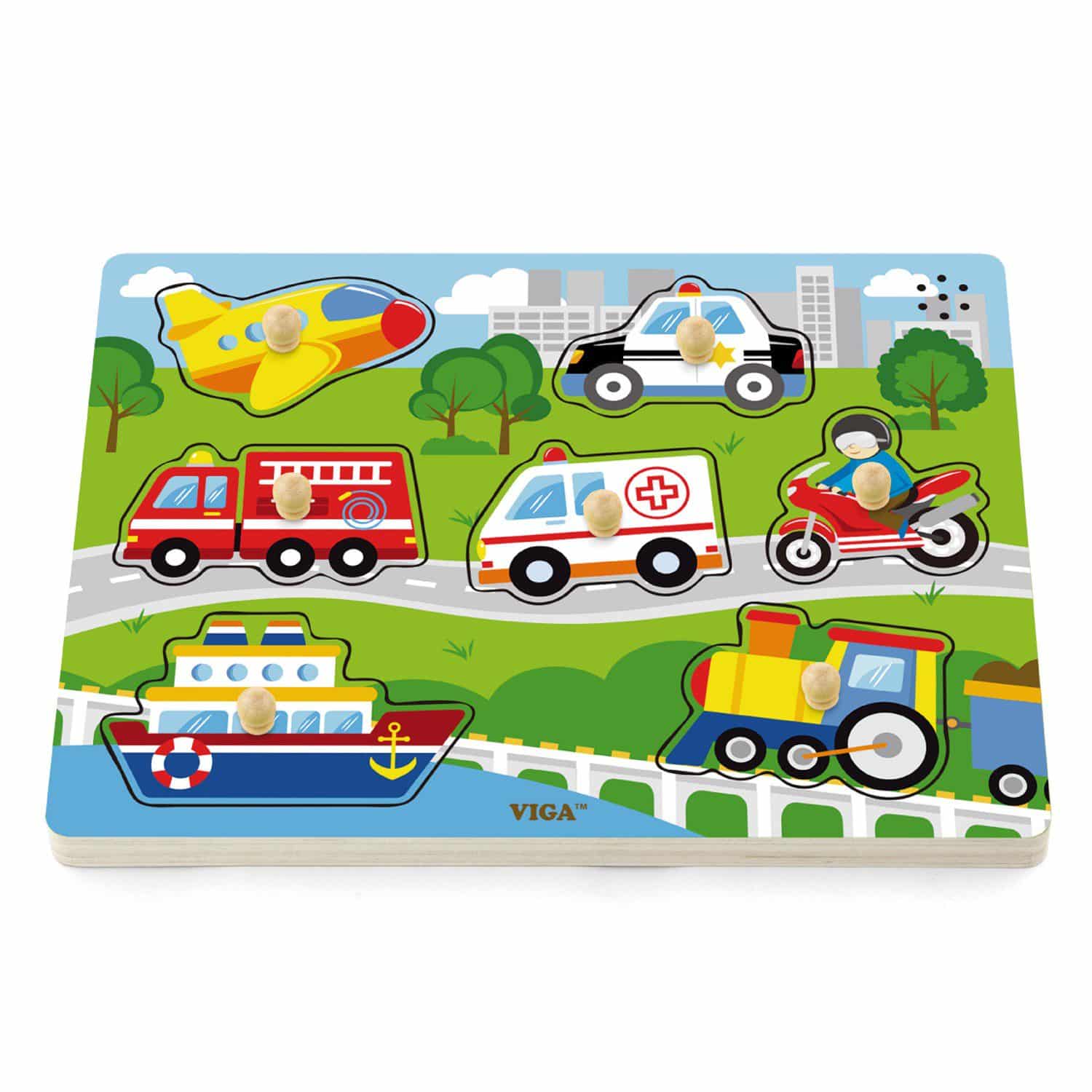 Puzzle Sonoro +18m "Veículos" | Viga Toys Mini-Me - Baby & Kids Store