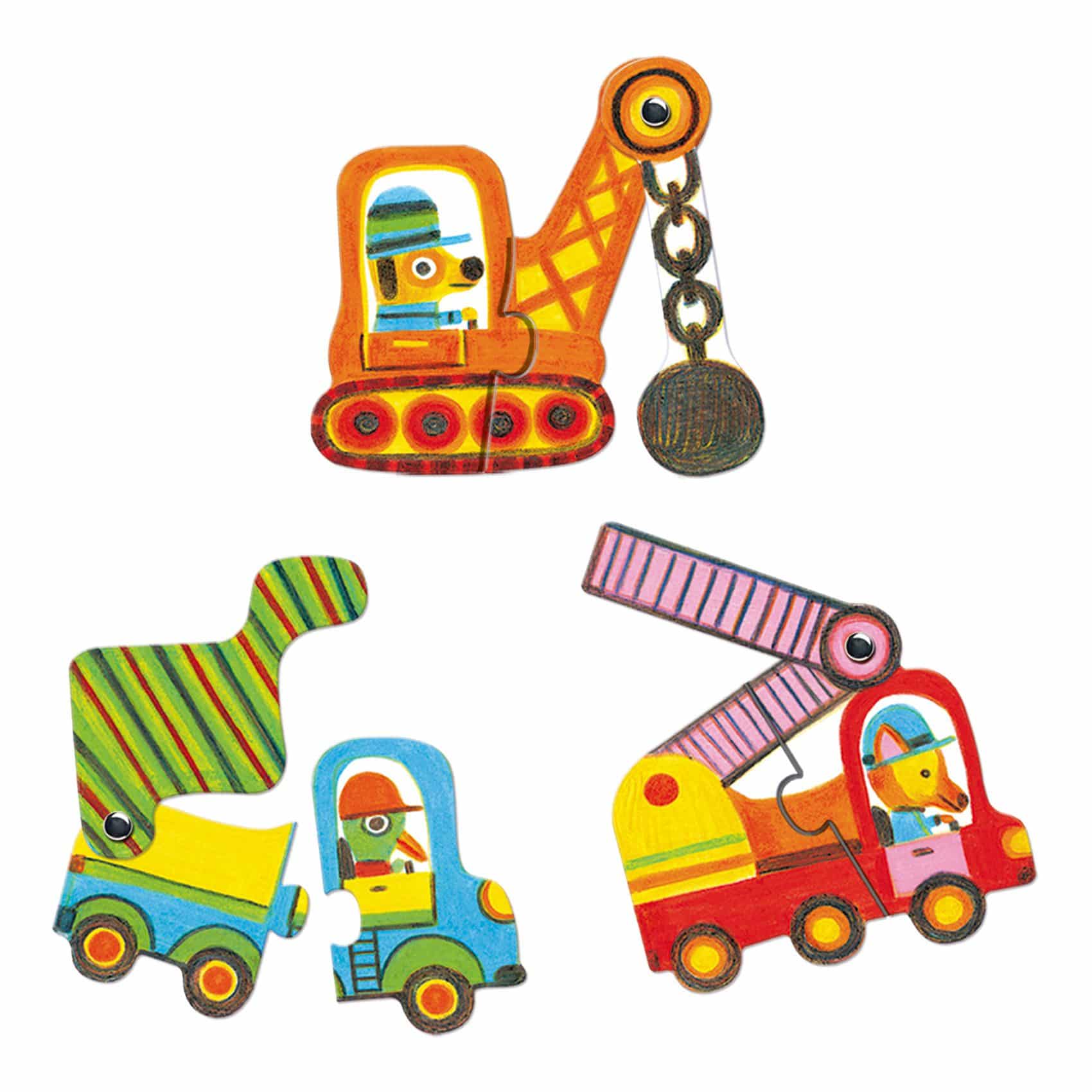 Puzzle duo "Veículos Articulados" 2+ | Djeco Djeco Mini-Me - Baby & Kids Store