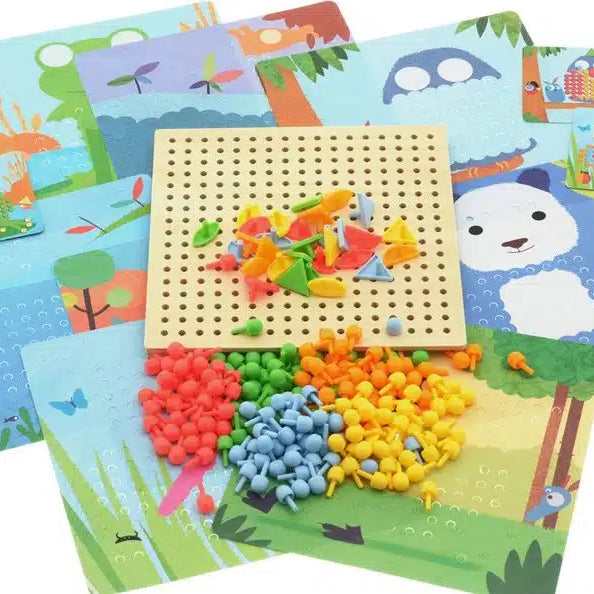 Jogo Mosaico com pinos - Rigolo | Djeco Djeco Mini-Me - Baby & Kids Store