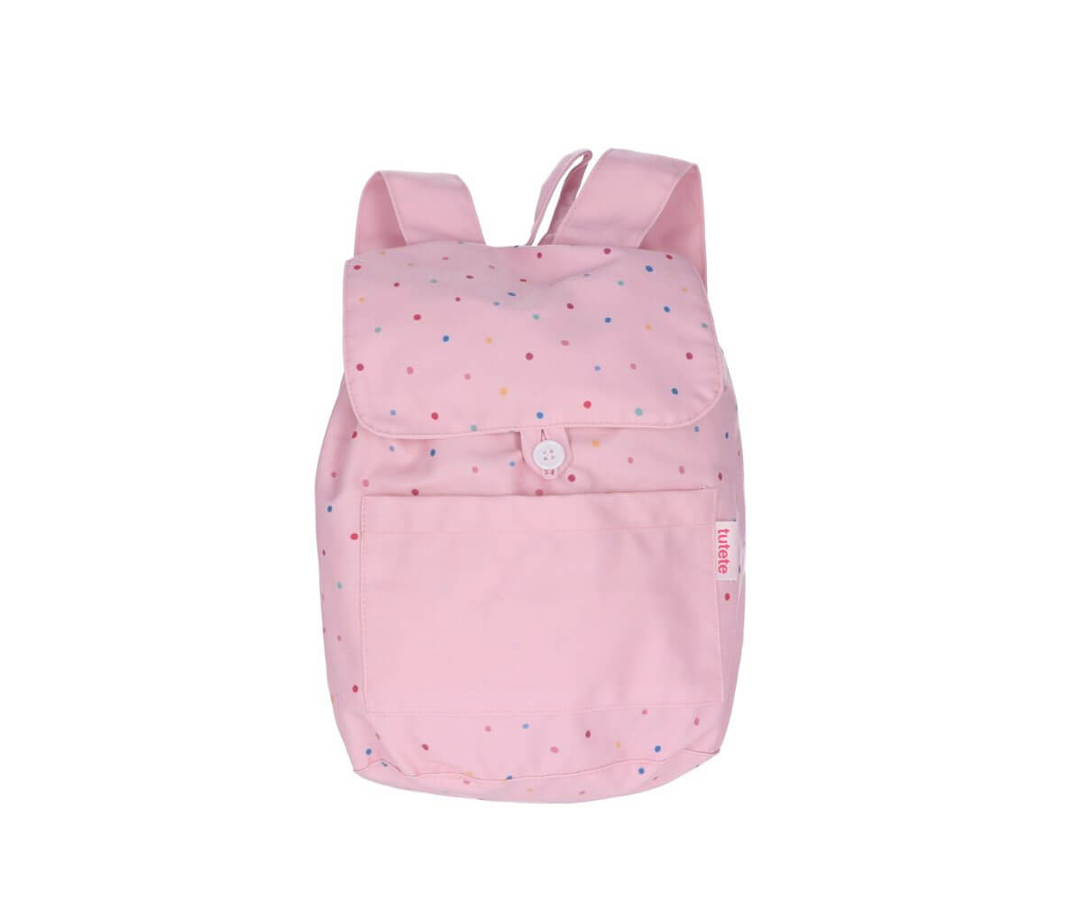 Mochila Creche - Bolinhas Rosa | Tutete Tutete Mini-Me - Baby & Kids Store