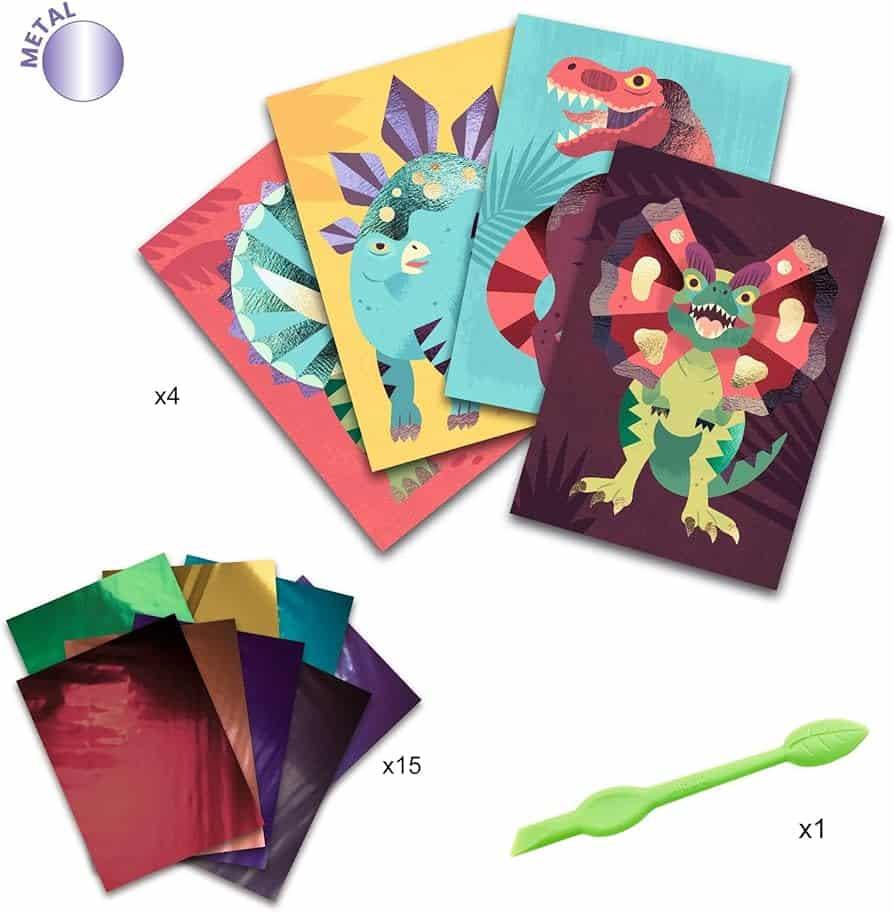 Atividade de Decorar com Glitter - Dinossauros | Djeco - Mini-Me - Baby & Kids Store