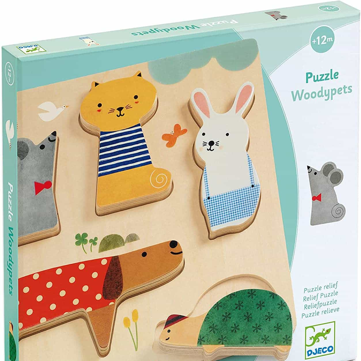 Woodypets – Puzzle de madeira p/encaixar e empilhar | Djeco Djeco Mini-Me - Baby & Kids Store