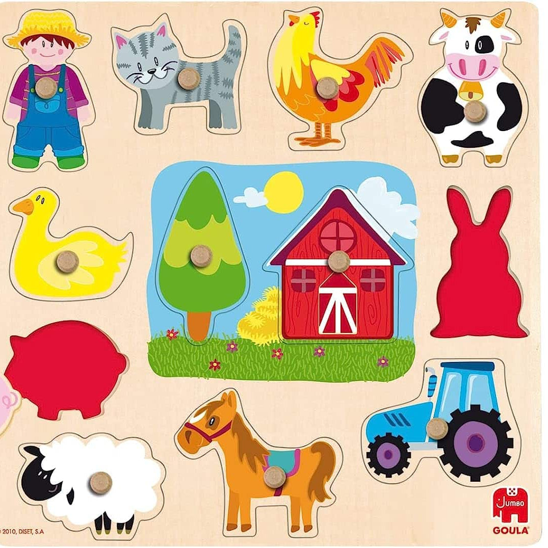 Puzzle de encaixe com pegas em madeira - Quinta | Goula Mini-Me - Baby & Kids Store