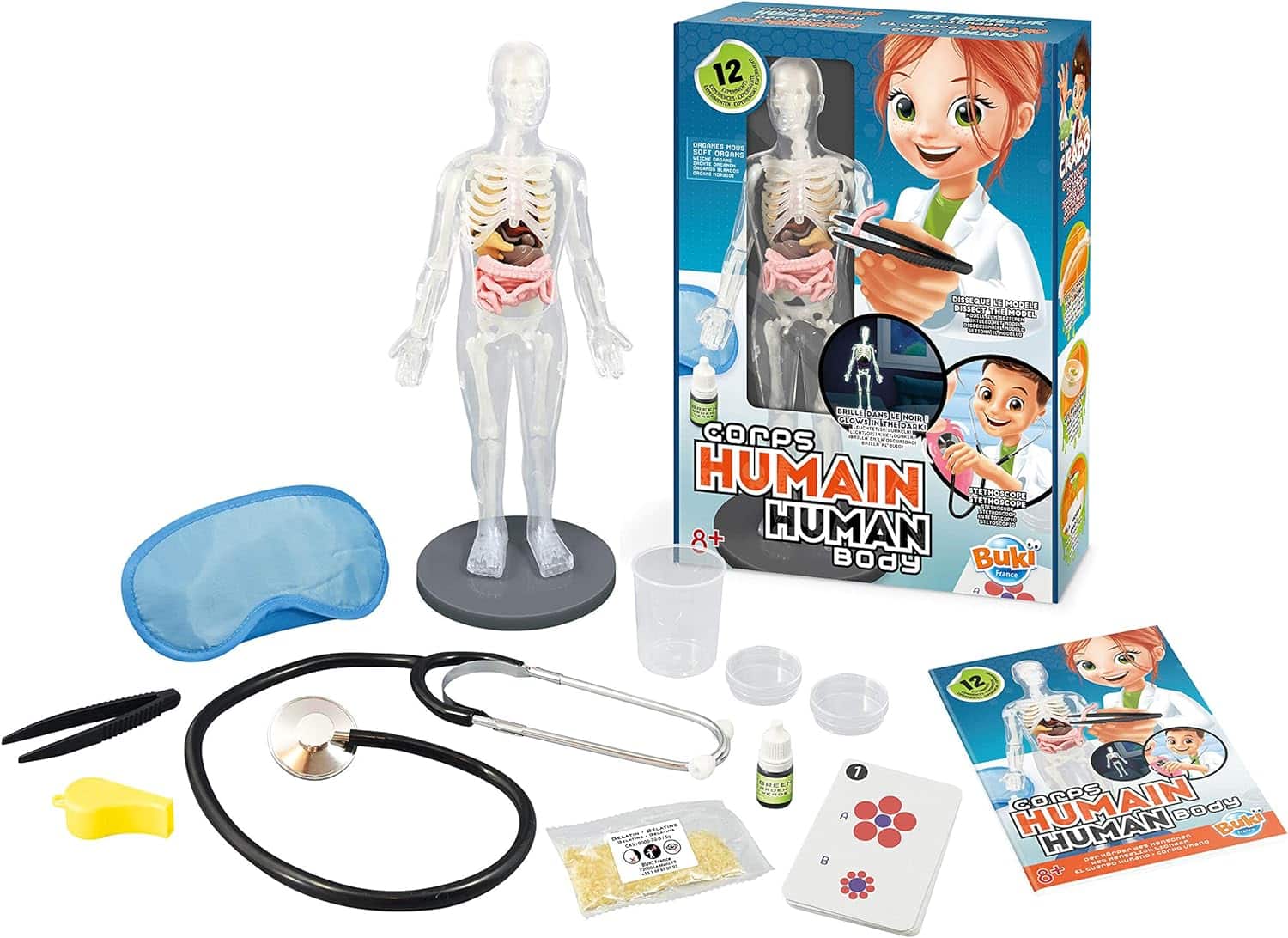 Corpo Humano com Estetoscópio - brilha no escuro | BUKI Mini-Me - Baby & Kids Store