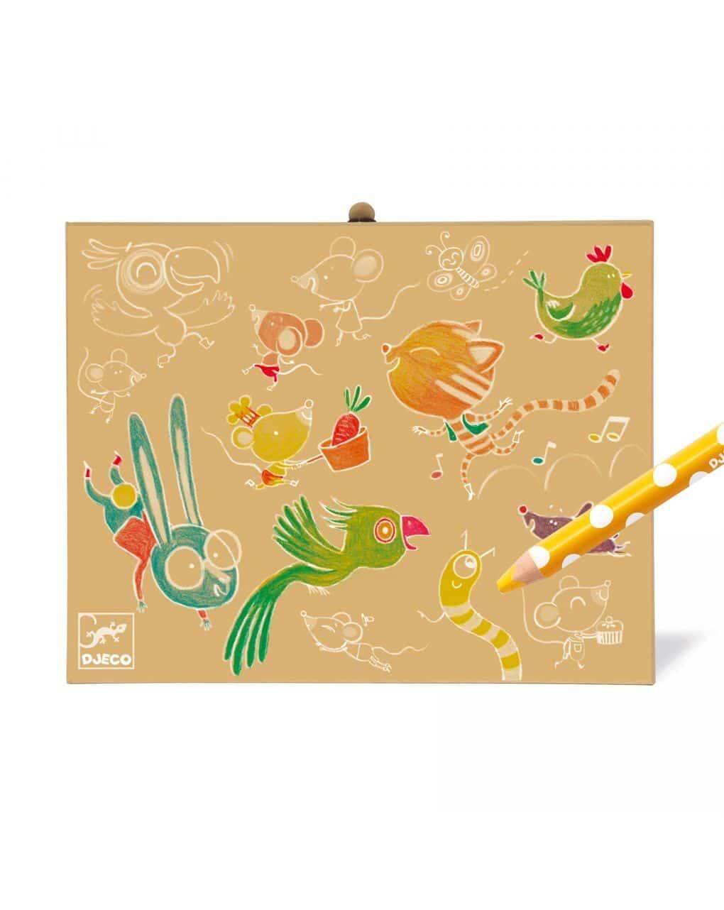 Caixa de pinturas pequena (lápis e canetas) - Djeco - Mini-Me - Baby & Kids Store