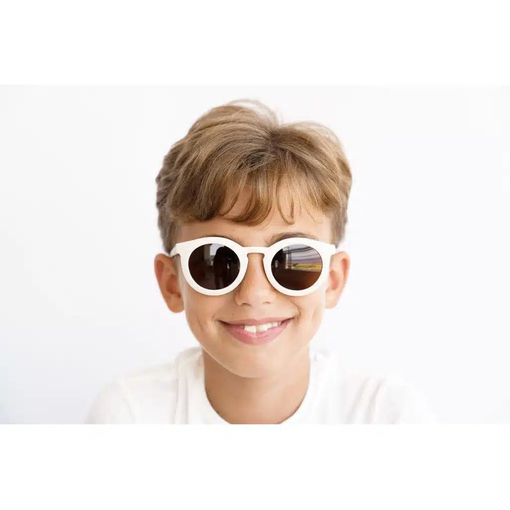 Óculos de sol flexíveis polarizados 0-2 anos - Branco | Grech & Co - Mini-Me