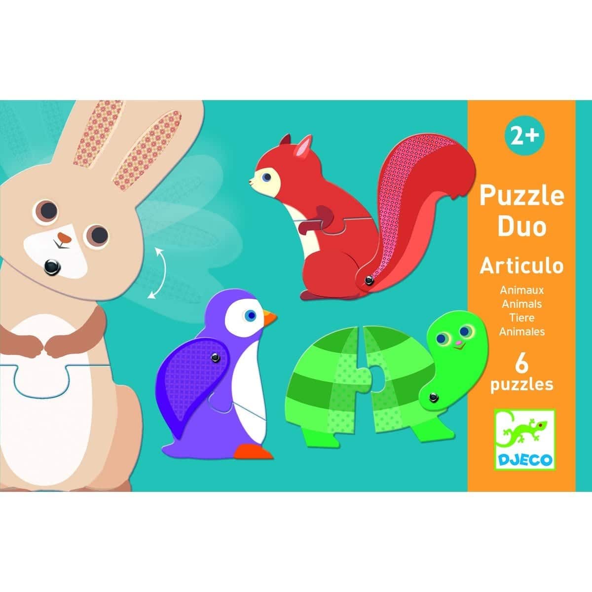 Puzzle duo "Animais" 2+ | Djeco Mini-Me - Baby & Kids Store