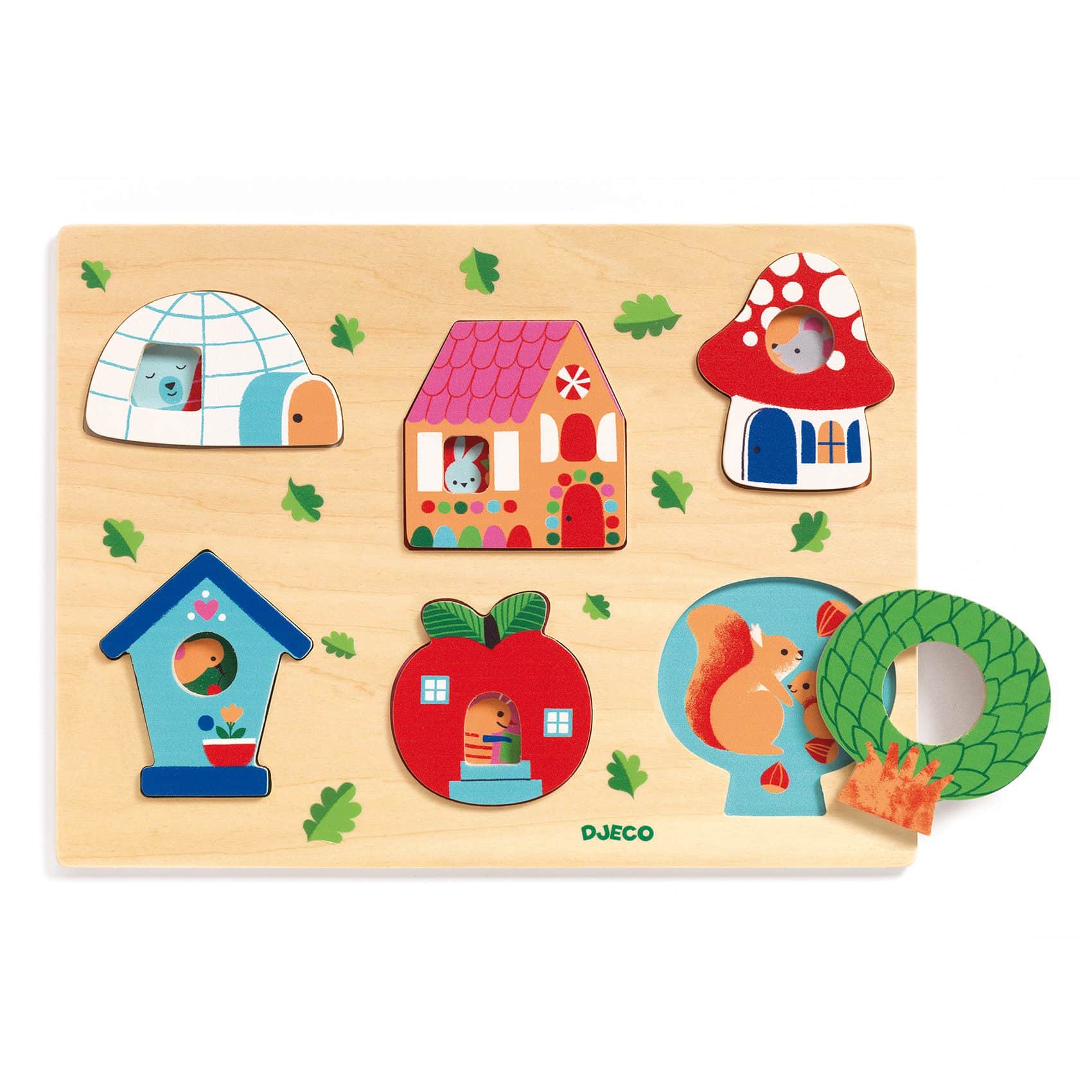 Coucou House – Puzzle de Formas e Animais | Djeco Djeco Mini-Me - Baby & Kids Store