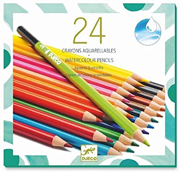 Caixa de 24 Lápis de cor Aguarela | Djeco - Mini-Me