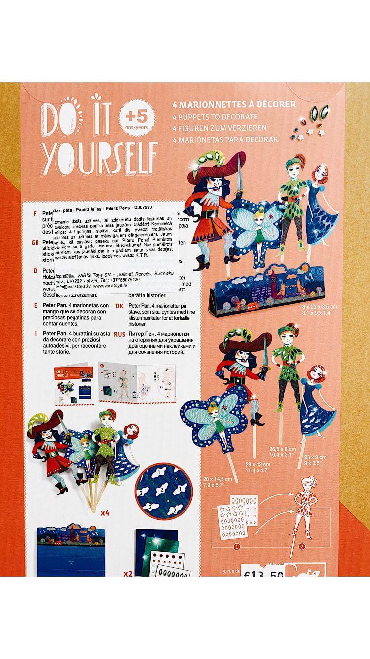 DYI Peter Pan – Fantoches para Decorar | Djeco - Mini-Me - Baby & Kids Store