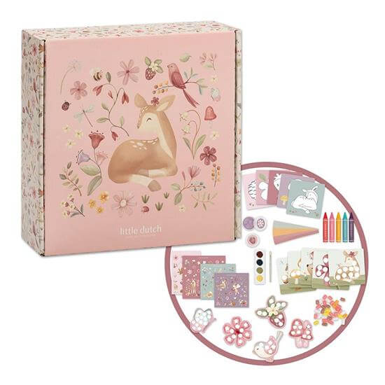 Kit de Criatividade XL Fairy Garden da Little Dutch com artesanato, adesivos e materiais para crianças.