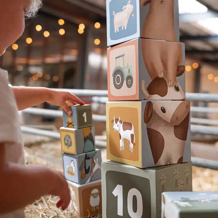 Cubos de empilhar cartão - Little Farm | Little Dutch Little Dutch Mini-Me - Baby & Kids Store