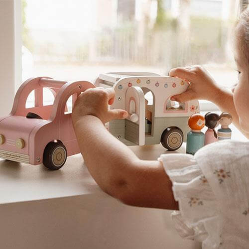 Carro com Caravana rosa - Little Dutch Mini-Me - Baby & Kids Store