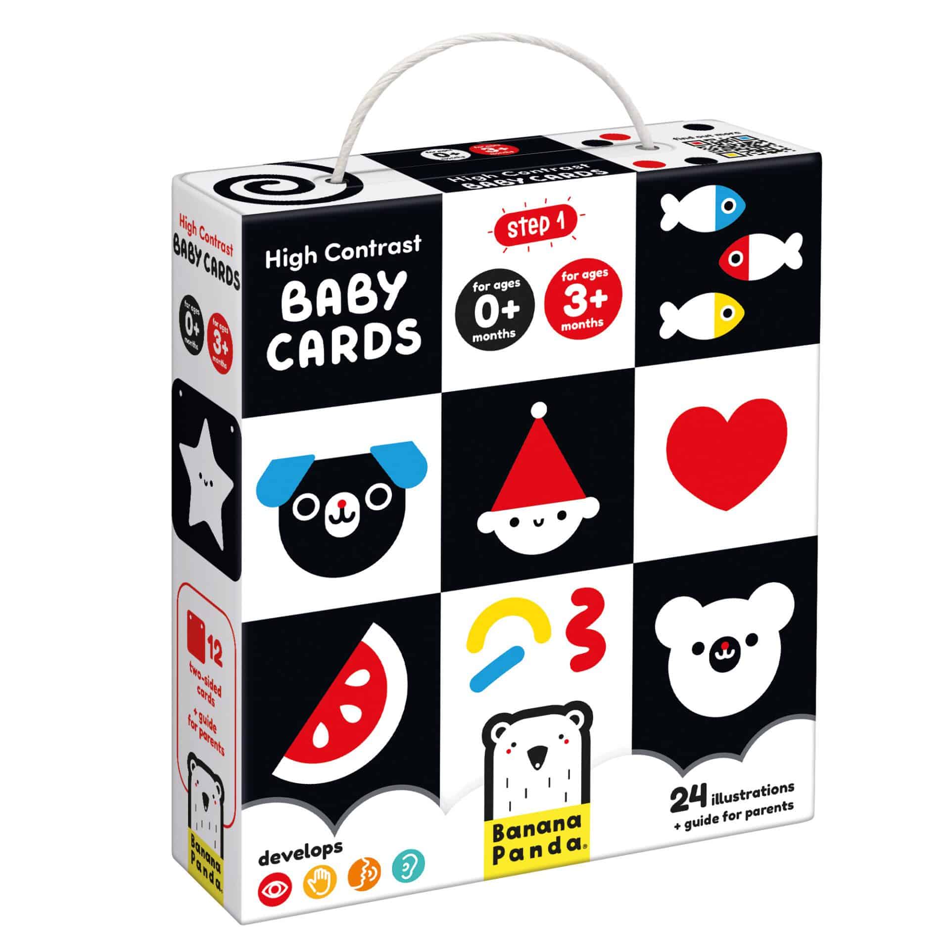 Cartas Alto Contraste p/ bebés +0/3m | Banana Panda Mini-Me - Baby & Kids Store