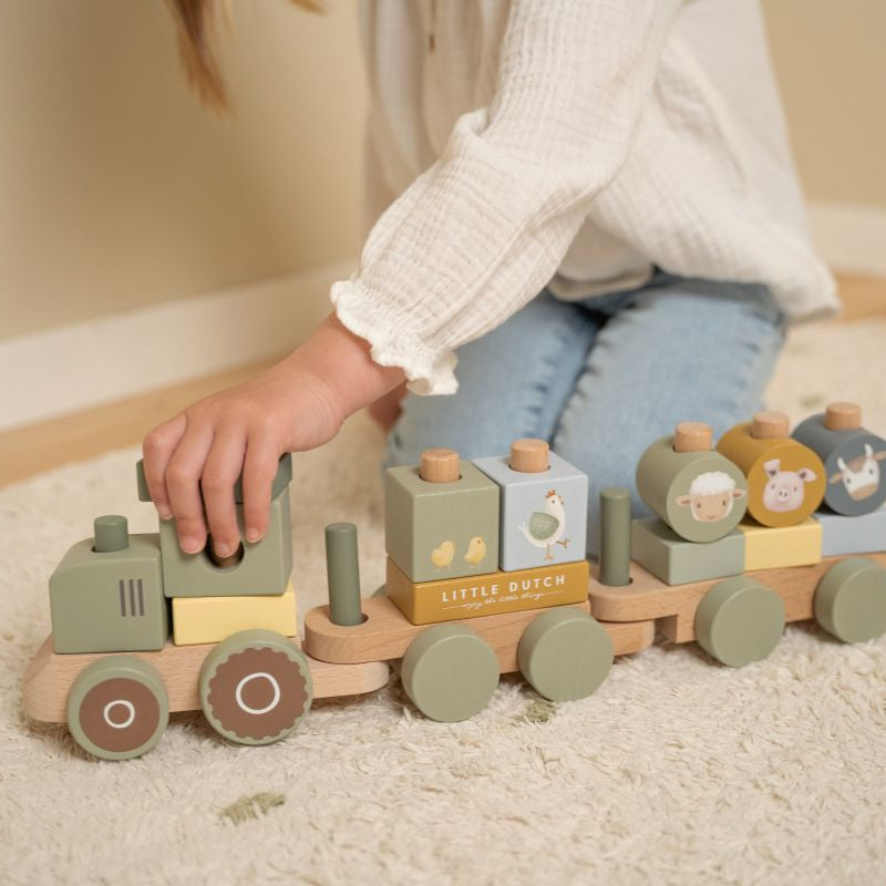 Comboio de empilhar - Trator Little Farm | Little Dutch Mini-Me - Baby & Kids Store
