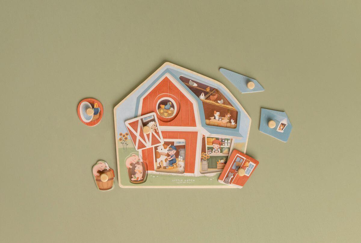 Puzzle de Encaixe em madeira - Little Farm | Little Dutch - Mini-Me - Baby & Kids Store