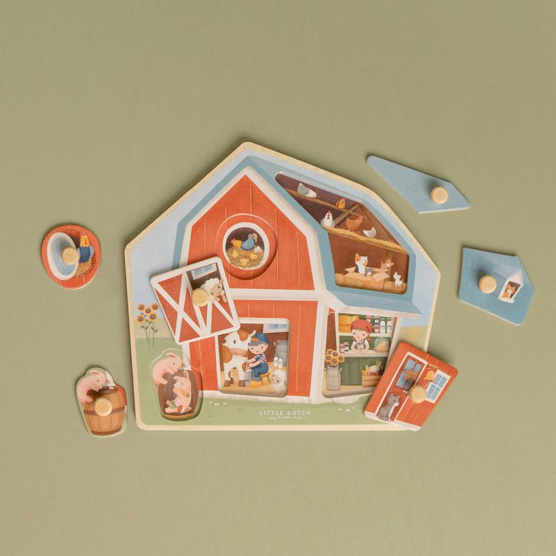 Puzzle de Encaixe em madeira - Little Farm | Little Dutch - Mini-Me
