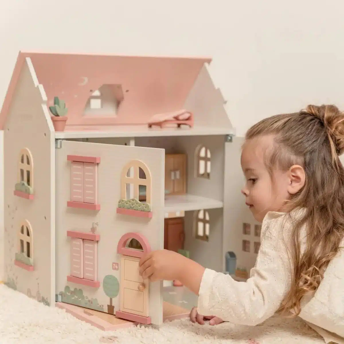 Casa de Bonecas de madeira rosa | Little Dutch - Mini-Me